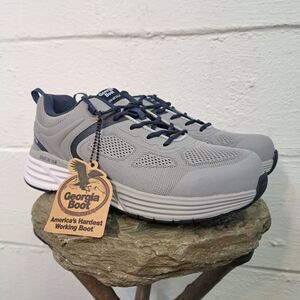 Georgia Boot DuraBlend Nano Comp Toe Safety Work Shoes Gray Blue Men's Size 9